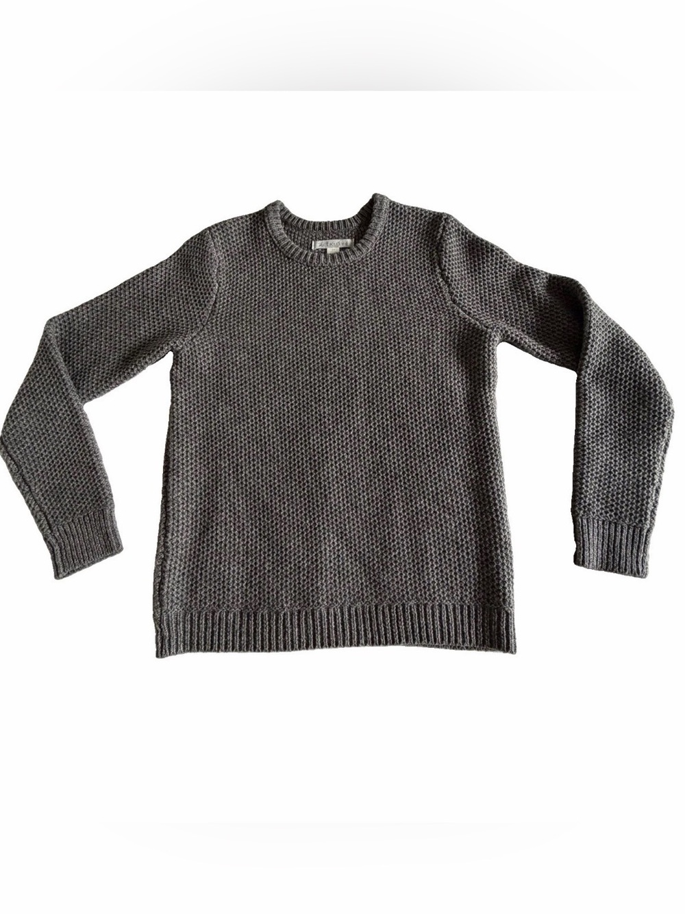 Outerknown Fishermans Sweater Mens S Gray Wool Cotton Thick Waffle Knit Crewneck